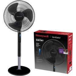 Honeywell Ventilateur oscillant sur pied Advanced QuietSet® (5 vitesses, fonction minuterie, oscillation à 70 °, hauteur réglabl