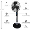 Honeywell Ventilateur oscillant sur pied Advanced QuietSet® (5 vitesses, fonction minuterie, oscillation à 70 °, hauteur réglabl