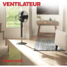 Honeywell Ventilateur oscillant sur pied Advanced QuietSet® (5 vitesses, fonction minuterie, oscillation à 70 °, hauteur réglabl