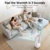 Ventilateur Colonne Sans Pales, Ventilateur Tour Silencieux avec Télécommande, 8 Vitesses, Moteur Brushless, Rotation Horizontal
