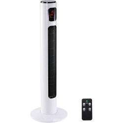 HOMCOM Ventilateur Colonne Silencieux 45 W, Ventilateur Tour pour Chambre avec 3 Modes 3 Vitesses, télécommande, oscillant 70°, 