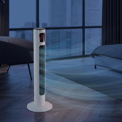 HOMCOM Ventilateur Colonne Silencieux 45 W, Ventilateur Tour pour Chambre avec 3 Modes 3 Vitesses, télécommande, oscillant 70°, 
