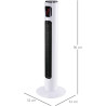 HOMCOM Ventilateur Colonne Silencieux 45 W, Ventilateur Tour pour Chambre avec 3 Modes 3 Vitesses, télécommande, oscillant 70°, 