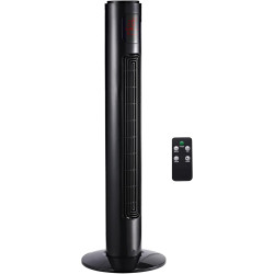 HOMCOM Ventilateur Colonne Silencieux 45 W, Ventilateur Tour pour Chambre avec 3 Modes 3 Vitesses, télécommande, oscillant 70°, 
