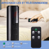 HOMCOM Ventilateur Colonne Silencieux 45 W, Ventilateur Tour pour Chambre avec 3 Modes 3 Vitesses, télécommande, oscillant 70°, 