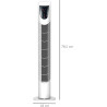 HOMCOM Ventilateur colonne silencieux 40 W, ventilateur tour pour chambre avec 3 modes 3 vitesses, télécommande, oscillant 70°, 