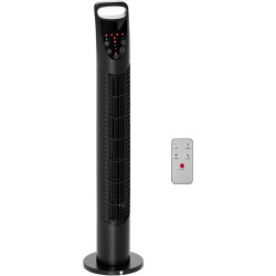 HOMCOM Ventilateur colonne silencieux 40 W, ventilateur tour pour chambre avec 3 modes 3 vitesses, télécommande, oscillant 70°, 