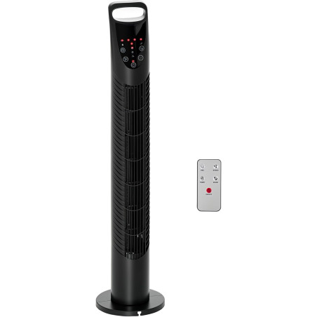 HOMCOM Ventilateur colonne silencieux 40 W, ventilateur tour pour chambre avec 3 modes 3 vitesses, télécommande, oscillant 70°, 