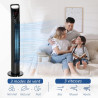 HOMCOM Ventilateur colonne silencieux 40 W, ventilateur tour pour chambre avec 3 modes 3 vitesses, télécommande, oscillant 70°, 