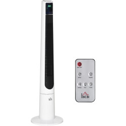 HOMCOM Ventilateur colonne silencieux 50W télécommande minuterie 12h Ventilateur sur pied chambre 3 Vitesses 3 Modes Oscillation