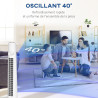 HOMCOM Ventilateur colonne silencieux 50W télécommande minuterie 12h Ventilateur sur pied chambre 3 Vitesses 3 Modes Oscillation