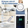 HOMCOM Ventilateur colonne silencieux 50W télécommande minuterie 12h Ventilateur sur pied chambre 3 Vitesses 3 Modes Oscillation