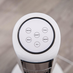 HOMCOM Ventilateur colonne silencieux 50W télécommande minuterie 12h Ventilateur sur pied chambre 3 Vitesses 3 Modes Oscillation