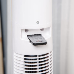 HOMCOM Ventilateur colonne silencieux 50W télécommande minuterie 12h Ventilateur sur pied chambre 3 Vitesses 3 Modes Oscillation