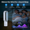 Ventilateur tour sans pales avec purificateur d'air, ventilateur tour silencieux de 60 cm pour chambre à coucher, oscillation à 
