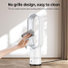 Ventilateur tour sans pales avec purificateur d'air, ventilateur tour silencieux de 60 cm pour chambre à coucher, oscillation à 