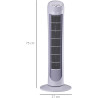 HOMCOM Ventilateur colonne silencieux et puissant 45W ventilateur tour 3 vitesses et oscillant 70°, pour chambre, bureau, 27 x 2