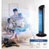 HOMCOM Ventilateur colonne silencieux et puissant 45W ventilateur tour 3 vitesses et oscillant 70°, pour chambre, bureau, 27 x 2