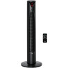 HOMCOM Ventilateur colonne, avec télécommande, minuterie 12 heures, mode veille, 3 vitesses, ventilateur tour oscillant pour mai