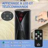 HOMCOM Ventilateur colonne, avec télécommande, minuterie 12 heures, mode veille, 3 vitesses, ventilateur tour oscillant pour mai