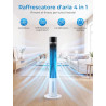 FOHERE Refroidisseur d'air et refroidissement par évaporation, ventilateur tour ultra silencieux, avec minuteur 24 h, télécomman