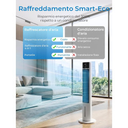 FOHERE Refroidisseur d'air et refroidissement par évaporation, ventilateur tour ultra silencieux, avec minuteur 24 h, télécomman