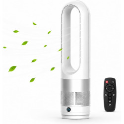 Ventilateur Colonne Sans Pale,Ventilateur Silencieux 56 cm,Oscillation 80°, 8 Vitesses, Écran Tactile LED, Minuterie Et Télécomm