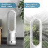 Ventilateur Colonne Sans Pale,Ventilateur Silencieux 56 cm,Oscillation 80°, 8 Vitesses, Écran Tactile LED, Minuterie Et Télécomm