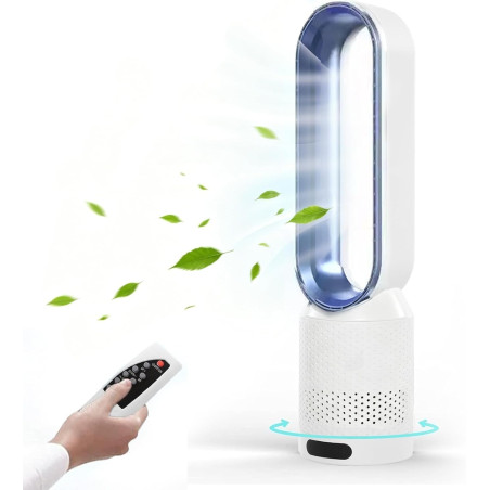 Ventilateur Colonne Sans Pale,Ventilateur Silencieux de 58 cm,Oscillation 90°, 8 Vitesses, Écran Tactile LED, Minuterie Et Téléc