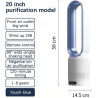 Ventilateur Colonne Sans Pale,Ventilateur Silencieux de 58 cm,Oscillation 90°, 8 Vitesses, Écran Tactile LED, Minuterie Et Téléc