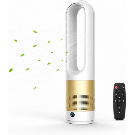 Ventilateur Colonne Sans Pale,Ventilateur Silencieux de 58 cm,Oscillation 90°, 8 Vitesses, Écran Tactile LED, Minuterie Et Téléc