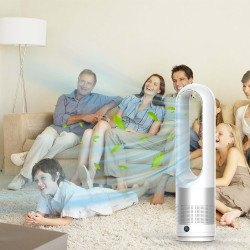 Ventilateur Colonne Sans Pale,Ventilateur Silencieux de 58 cm,Oscillation 90°, 8 Vitesses, Écran Tactile LED, Minuterie Et Téléc