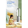 Ventilateur Colonne Sans Pale,Ventilateur Silencieux de 58 cm,Oscillation 90°, 8 Vitesses, Écran Tactile LED, Minuterie Et Téléc