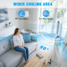 YAZEKY Ventilateur Colonne Sans Pale, 24 Vitesses Ventilateur Tour Silencieux, Ventilateur de Sol Oscillant à 90, Écran LED,Minu