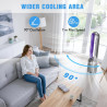 YAZEKY Ventilateur Colonne Sans Pale, 24 Vitesses Ventilateur Tour Silencieux, Ventilateur de Sol Oscillant à 90, Écran LED,Minu