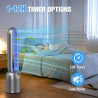 YAZEKY Ventilateur Colonne Sans Pale, 24 Vitesses Ventilateur Tour Silencieux, Ventilateur de Sol Oscillant à 90, Écran LED,Minu