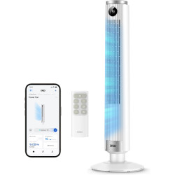 DREO Ventilateur colonne intelligent 554S, ventilateur sur pied réglable 102–114 cm, 8.4 m/s, oscillation 90°, silencieux 20 dB,