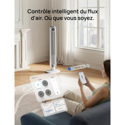 DREO Ventilateur colonne intelligent 554S, ventilateur sur pied réglable 102–114 cm, 8.4 m/s, oscillation 90°, silencieux 20 dB,