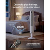 DREO Ventilateur colonne intelligent 554S, ventilateur sur pied réglable 102–114 cm, 8.4 m/s, oscillation 90°, silencieux 20 dB,