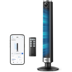 DREO Ventilateur colonne intelligent 554S, ventilateur sur pied réglable 102–114 cm, 8.4 m/s, oscillation 90°, silencieux 20 dB,