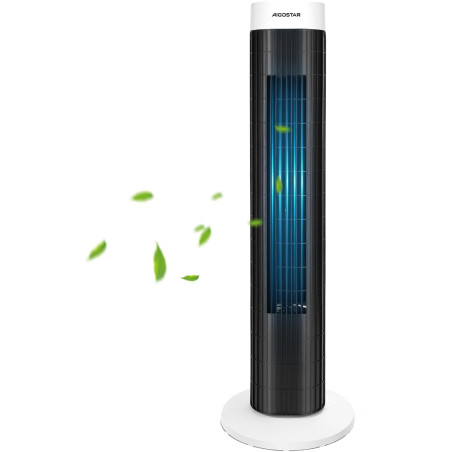 Aigostar Ventilateur Colonne Silencieux 76cm, 3 Vitesses Puissantes, Oscillation 85°, Minuterie 120min, Économique 45W avec Poig
