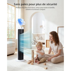 Aigostar Ventilateur Colonne Silencieux,Ventilateur Tour avec Télécommande, Oscillant 85°, Minuterie 7,5H, 3 Modes et 3 Vitesses