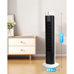 Aigostar Ventilateur Colonne 82 cm,Ventilateur Tour Silencieux avec Télécommande, Oscillant 85°, Minuterie 7,5H, 3 Modes et 3 Vi