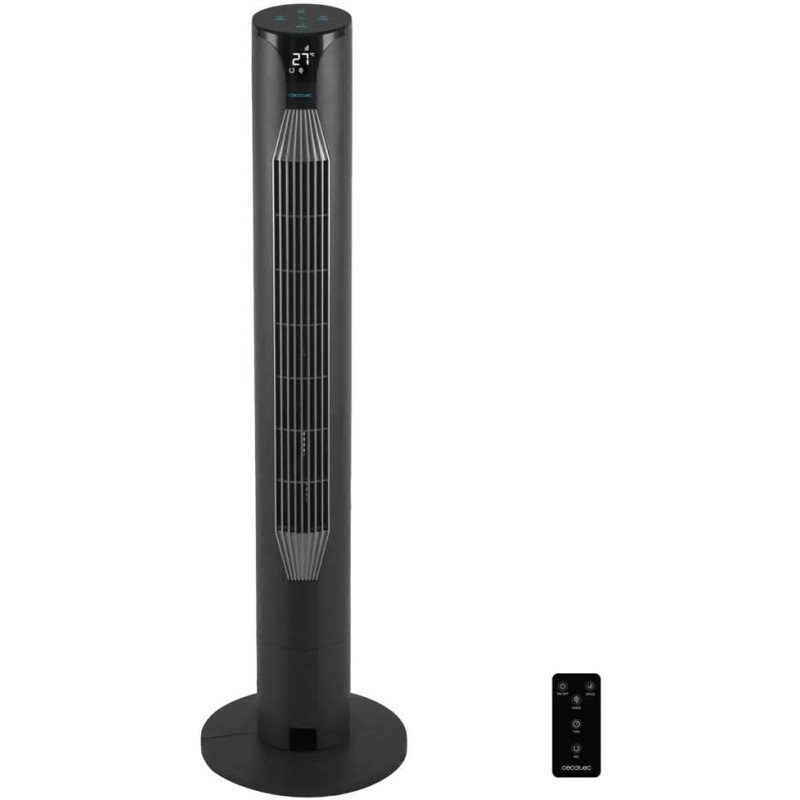 Cecotec - Ventilateur de Colonne EnergySilence 8150 Skyline - 55 W, Diamètre 106 cm, LED et Télécommande, Écran LED, Contrôle Ta