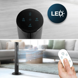Cecotec - Ventilateur de Colonne EnergySilence 8150 Skyline - 55 W, Diamètre 106 cm, LED et Télécommande, Écran LED, Contrôle Ta
