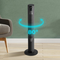 Cecotec - Ventilateur de Colonne EnergySilence 8150 Skyline - 55 W, Diamètre 106 cm, LED et Télécommande, Écran LED, Contrôle Ta