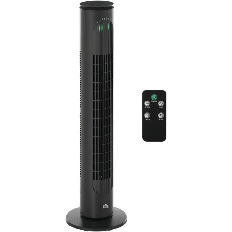HOMCOM Ventilateur colonne silencieux 45 W, ventilateur tour pour chambre avec 3 modes 3 vitesses, télécommande, oscillant 70° e
