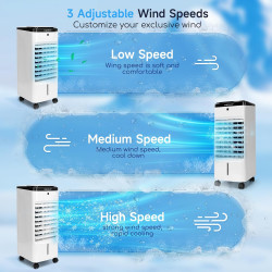 AIGOSTAR Climatiseur Mobile avec Refroidissement par Eau, Réservoir 3,5L, Oscillation 65°, Minuterie 12H, Télécommande à 6M,3 Mo