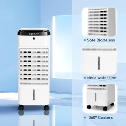 AIGOSTAR Climatiseur Mobile avec Refroidissement par Eau, Réservoir 3,5L, Oscillation 65°, Minuterie 12H, Télécommande à 6M,3 Mo