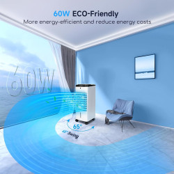 AIGOSTAR Climatiseur Mobile avec Refroidissement par Eau, Réservoir 3,5L, Oscillation 65°, Minuterie 12H, Télécommande à 6M,3 Mo
